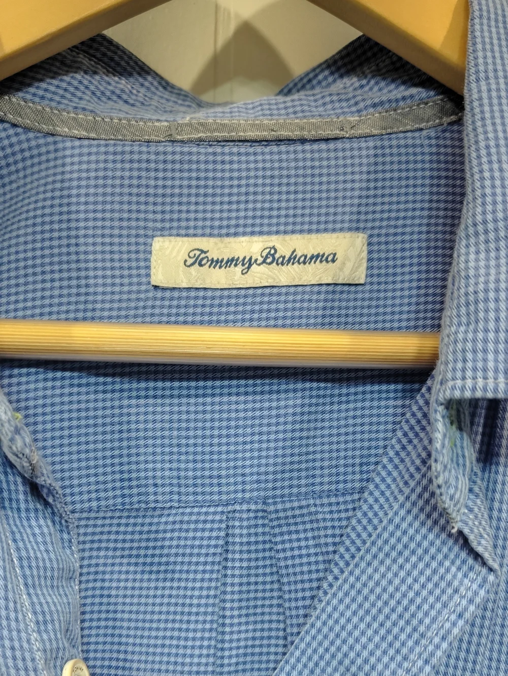 Tommy Bahama The Check Button Down Shirt Blue size Large Office‎ Vacation